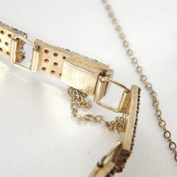 Vintage Bohemian Clustered True Garnet 900 Silver 5-Piece Jewelry Set - Picture 4 of 12